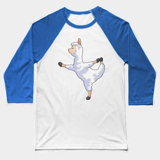 Llama at Yoga Fitness Baseball T-Shirt